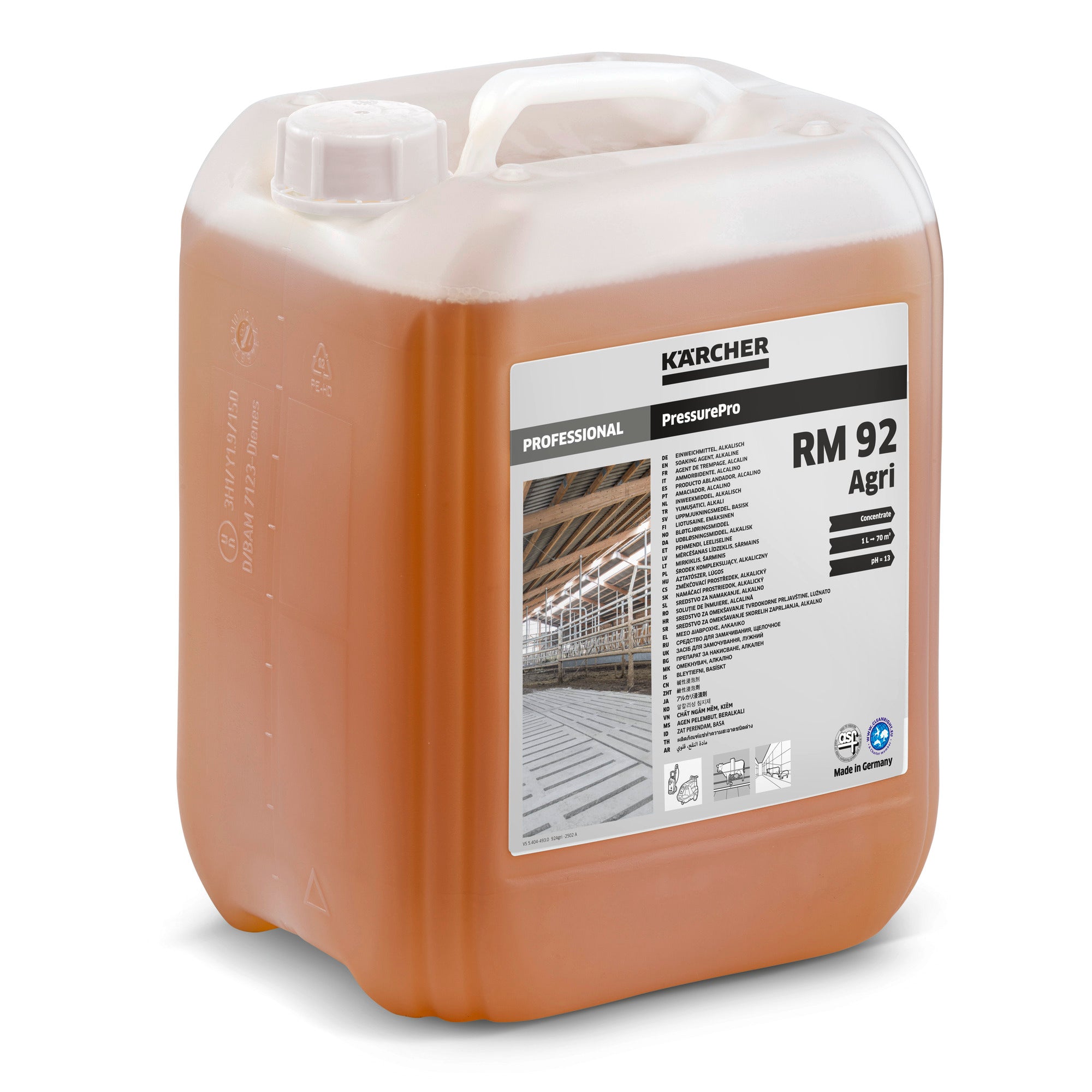 Kärcher Einweichmittel, alkalisch RM 92 AGRI 10 l