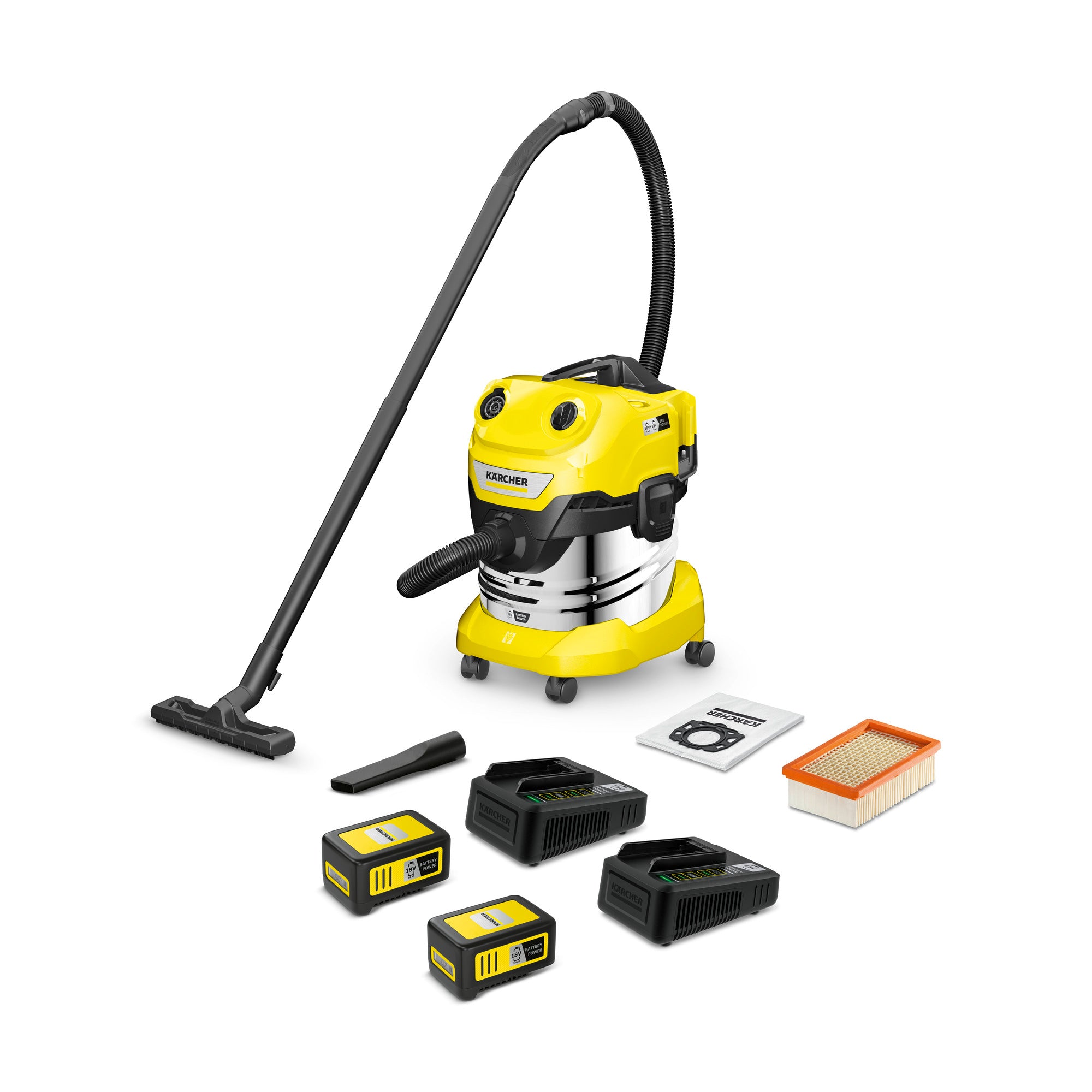 Kärcher Nass-/ Trockensauger WD 4-18 S Dual Battery Set V-20/22 *EU